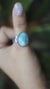AAA Larimar Mens Ring 925 Sterling Silver Oxidized Hammered Band Oval Cabochon Throat Chakra Gift