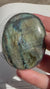 Adjustable Labradorite Ring: Golden Blue Sterling Silver, Size 5-10 US