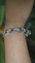Square Amethyst Link Bracelet 925 Sterling Silver Purple Crystal Bracelet Crown Chakra Jewelry High Shine Gemstone Tennis Bracelet