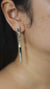 Black Rutile and Green Chlorite Quartz Earrings: Sterling Silver Dangle Studs