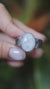 AAA Blue Moonstone Mens Ring 925 Sterling Silver Oxidized Hammered Band Oval Cabochon Crown Chakra Gift