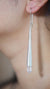 Diamond Quartz Spire Earrings 925 Sterling Silver Long Cone Dangles Raw Clear Crystal Crown Chakra Statement Jewelry