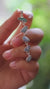 Five Australian Opal Droplet, Faceted Zircon Pendant Sterling Silver Organic Texture Healing Energy, Spiritual Clarity Emotional Balance