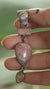 Labradorite Rhodochrosite Pendant, Moonstone Bail, Oxidized Sterling Silver, Brush Texture Crystal Charm, Heart Chakra Cancer