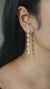 Blue Moonstone & Raw Quartz Drop Earrings: Sand Textured Sterling Silver