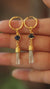 Gold-Plated Sterling Silver Hoop Earrings: Sapphire & Aquamarine