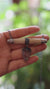 Aquamarine Bone Black Rutile Quartz Necklace 925 Silver Oxidized Box Chain Throat Crown Chakra Gift