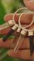 Green Jade, Smoky Quartz & Clear Quartz Stack Pendant Earrings, Sterling Silver Big Hoop, Heart and Root Chakra, Taurus Zodiac, Unique Gift