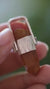 Australian Orange Lithium Lemurian Quartz Pendant 925 Silver Hammer Texture Raw Crystal Heart Root Chakra Gift