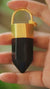 Large Smoky Quartz Point Pendant, High-Grade Dark Crystal with Thick Bronze Cap, 18K Gold-Plated, 7.5cm Statement Piece, Unique Gift NO/03