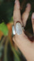 Mother of Pearl Turquoise Dual Stone Ring 925 Sterling Silver Adjustable Open Band Organic Texture Jewelry