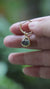 Green Tourmaline Dangle Hoop Earring: Gold Plated Sterling Silver Pendant