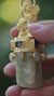 Sarasvati Aquamarine Amethyst Blue Moonstone Pendant, 18k Gold Plated Brass, 925 Silver, Creativity Throat Chakra Talisman