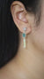 Blue Moonstone Apatite Clear Quartz Earrings 925 Sterling Silver Stud Drops Sand Textured Throat Crown Chakra Gift
