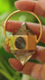 Citrine Quartz & Turquoise Pendant: 18K Gold Plated Sterling Silver