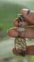 Ethiopian Opal Sapphire Black Rutile Quartz Pendant, Oxidized Sterling Silver Eye Charm, Brush Texture, Aged Look Talisman