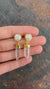 Pair of South Sea Pearls & Hamalian Quartz Studs - 925 Gold Plated Sterling Silver - Dangle Stud Earring