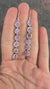 Raw Amethyst Dangle Earring 925 Sterling Silver Six Stone Claw Set February Birthstone Crown Chakra Gift