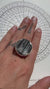 Adjustable Black Tourmaline Sterling Silver Ring: Protective Charm