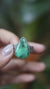 Australian Chrysoprase Ring 925 Sterling Silver Mens Size 11 Teardrop Cabochon Oxidized Hammered Heart Chakra Gift