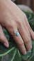 Petite Oval Turquoise & Blue Moonstone Ring - High Polish Sterling Silver - Adjustable Wire Band Open Ring - Size 4-9 US - Crystal Jewellery