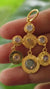 Five Blue Moonstones, Faceted Ethiopian Opal & Labradorite Pendant, 18K Gold-Plated Sterling Silver, Hammer Textured, Unique Gift