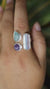 Angel Aura Quartz Apatite Amethyst Ring 925 Sterling Silver Adjustable Crown Throat Third Eye Chakra Gift