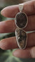 Double Crystal Pendant with Seabed Fossils Cabochon and Black Rutile Quartz Sterling Silver Brushed Texture & Matte Finish Fossilised Shell