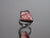 Raw rectangular Rhodochrosite  - Oxidised 925 Sterling Silver Hammered Ring Band  -  Size US 5