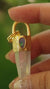 Opal Angel Aura Quartz Pendant: 18K Gold-Plated Sterling Silver, Cosmic Jewelry