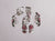 Gem Rhodochrosite Stud - Textured Finish - organic shaped Pair - Sterling Silver -  Freeform Earring Studs