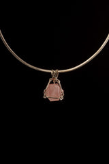 Faceted Rose Quartz Ball Sphere - 925 Sterling Silver - net link cage -Crystal Pendant Necklace