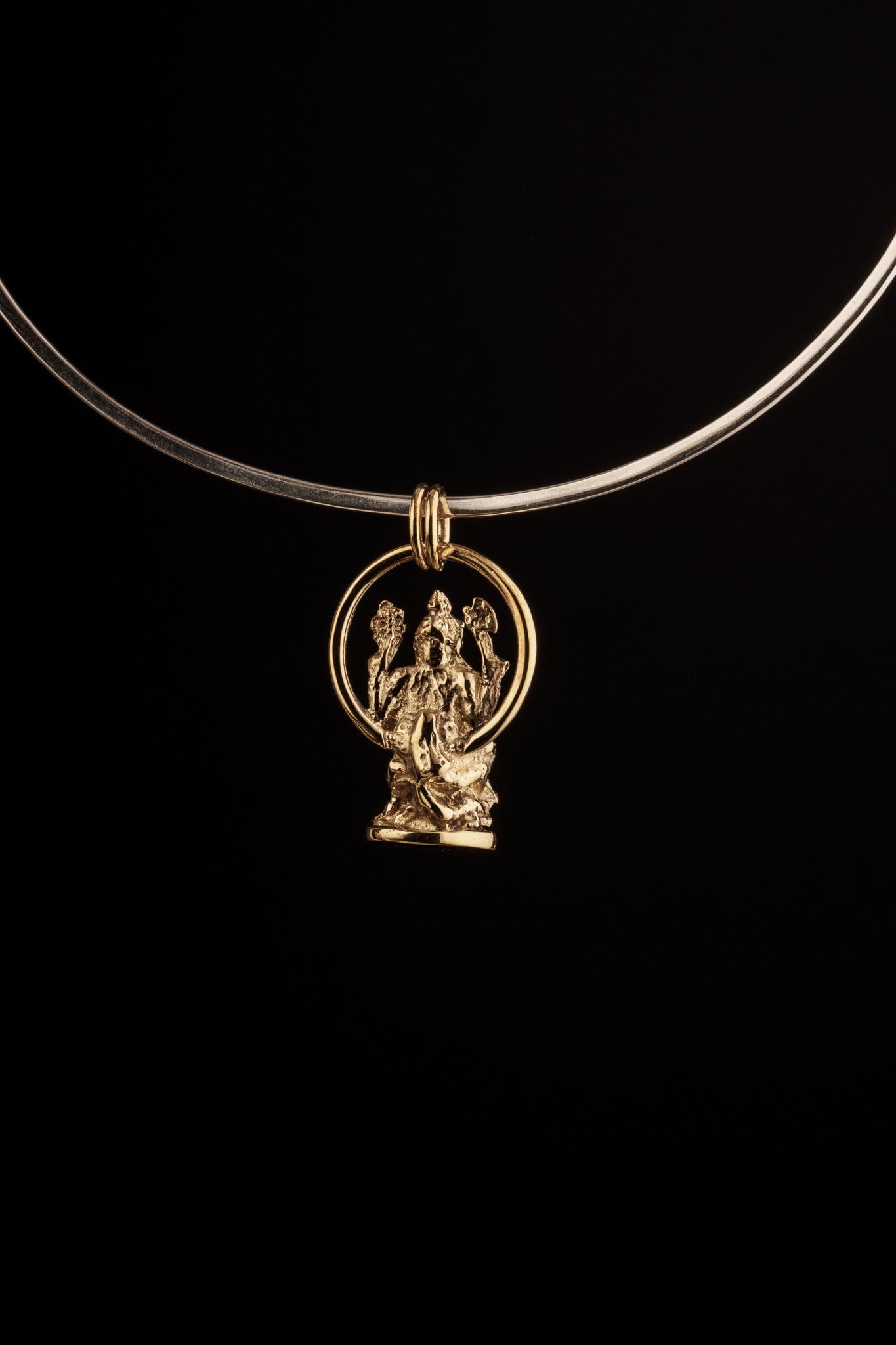 Amulet Hindu LORD GANESHA elephant Statue Talismas - Brass Cast ' - Pendant Necklace