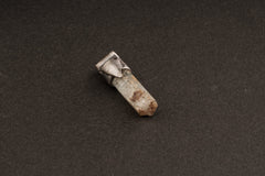 Petite Raw Aquamarine - Stack Pendant textured & oxidised - 925 sterling silver - Crystal Necklace