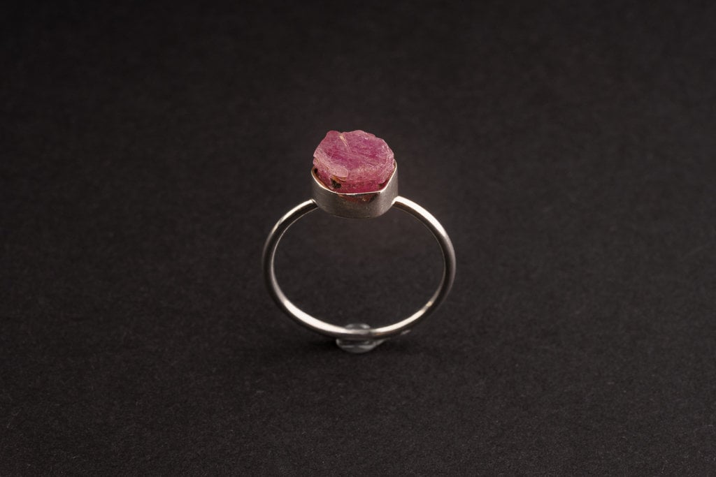 Raw Ruby - Fine 925 Sterling Silver - Size US 5