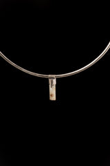 Petite Raw Aquamarine - Stack Pendant textured & oxidised - 925 sterling silver - Crystal Necklace