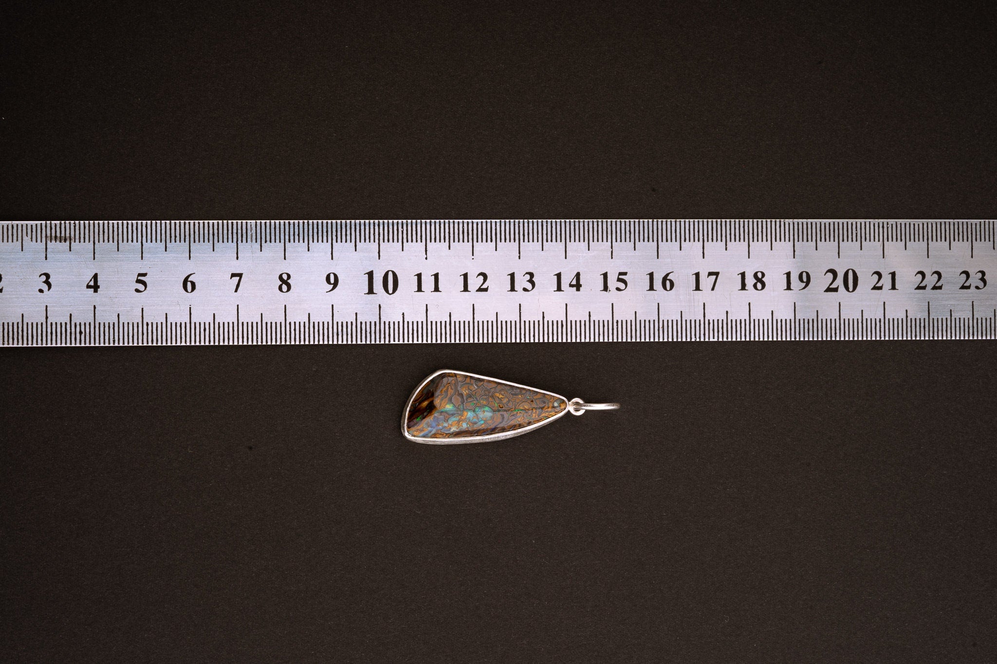 Australian Free Form Cabochon Fiery Matrix Boulder Opal Pendant - Natural Opal - Textured 925 Silver Setting - Crystal Pendant Neckpiece