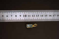 Himalayn Aquamarine Gem - Gold plated 925 Sterling Silver - Strong 6 Claw Pendant Necklace NO.2
