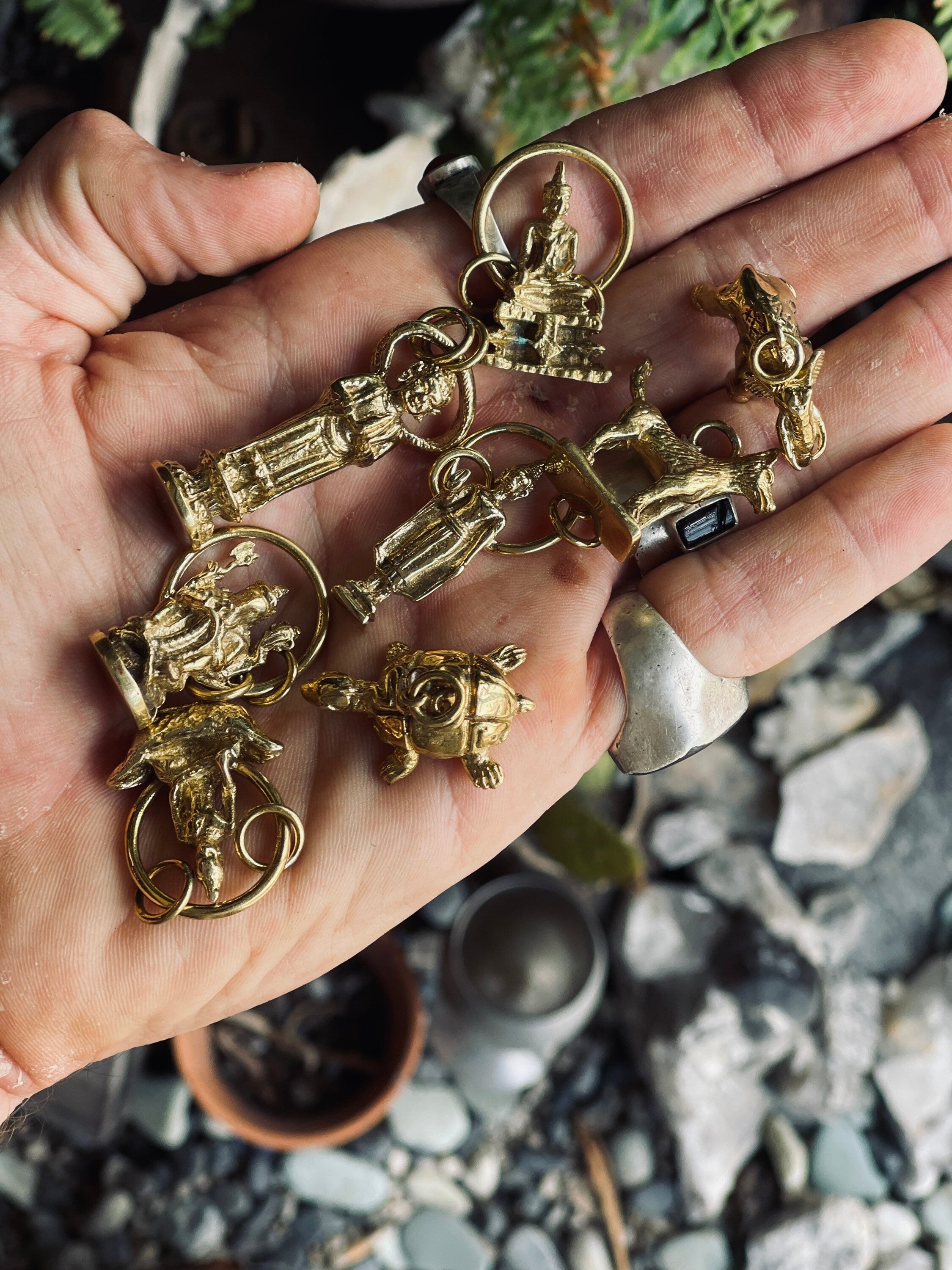 Buddhist Elephant Amulet - Brass Cast - Pendant Necklace