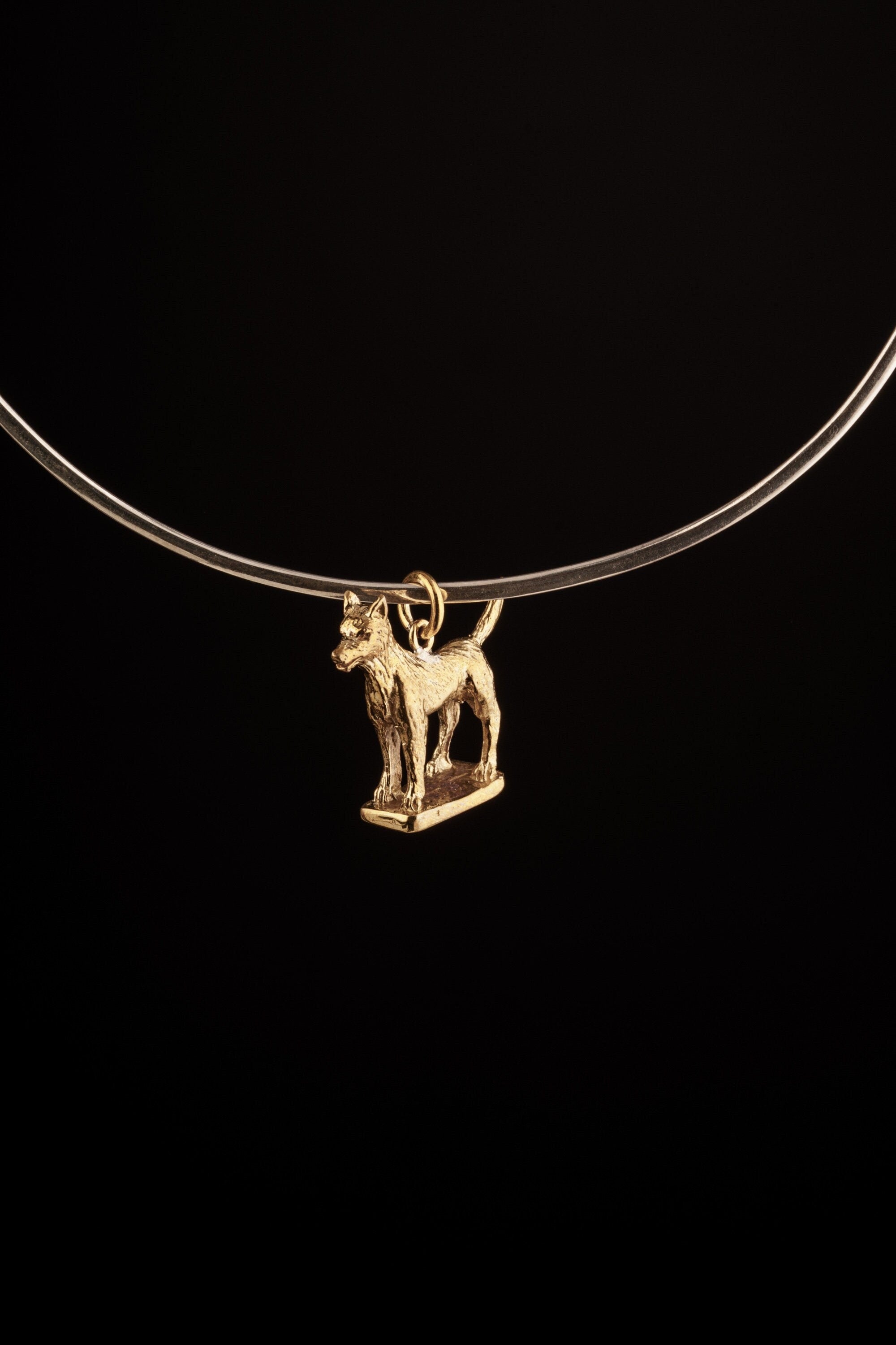 Buddhist Dog Amulet - Wolf/ Dog - Brass Cast - Pendant Necklace
