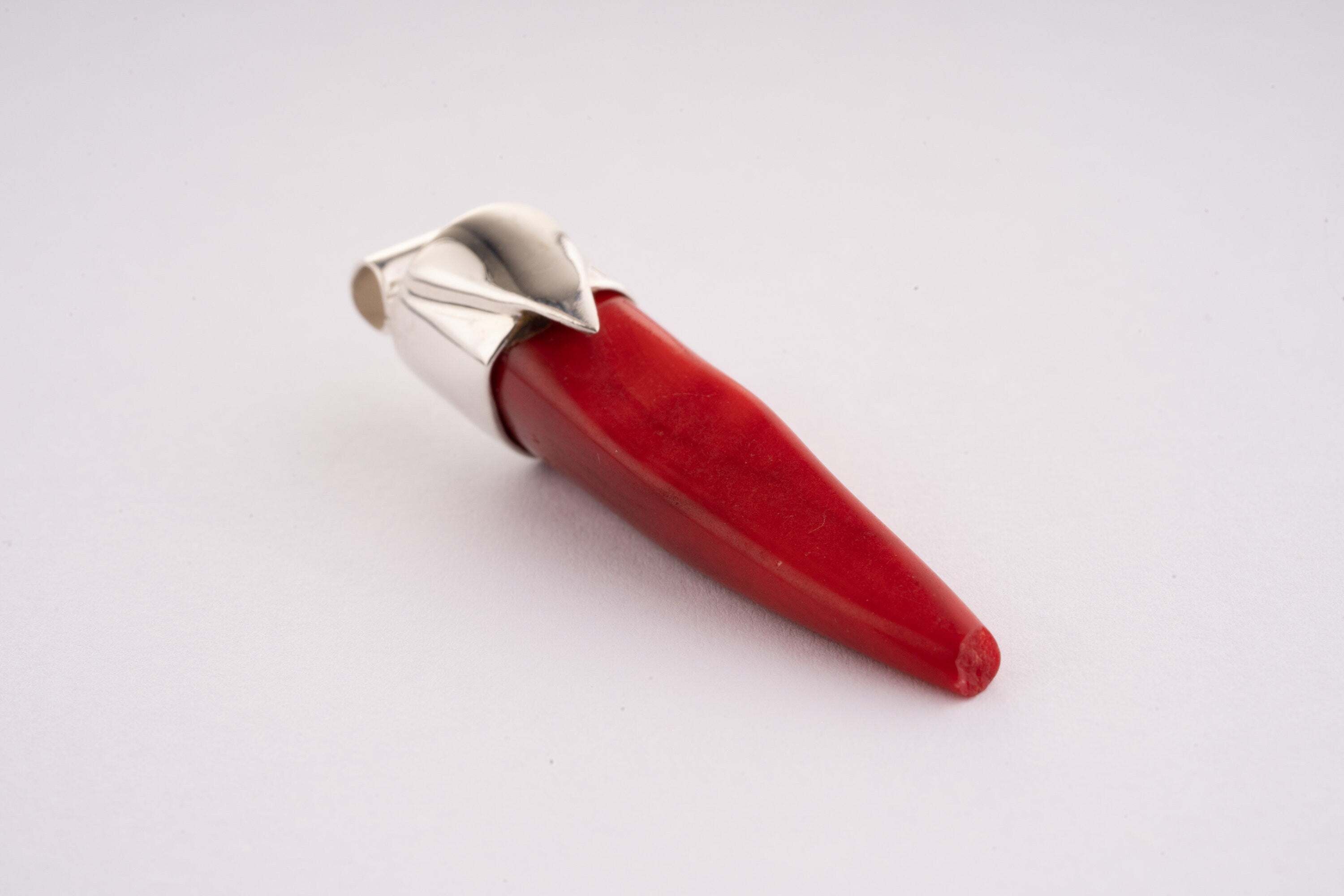 Red Ocean Bamboo ( Coral ) - Stack Pendant - Sterling Silver