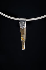 Collector Piece - NEPLAE Chloride inclusion Laser Quartz Point - Stack Pendant - Textured & Oxidised 925 Sterling Silver - Crystal NO.19
