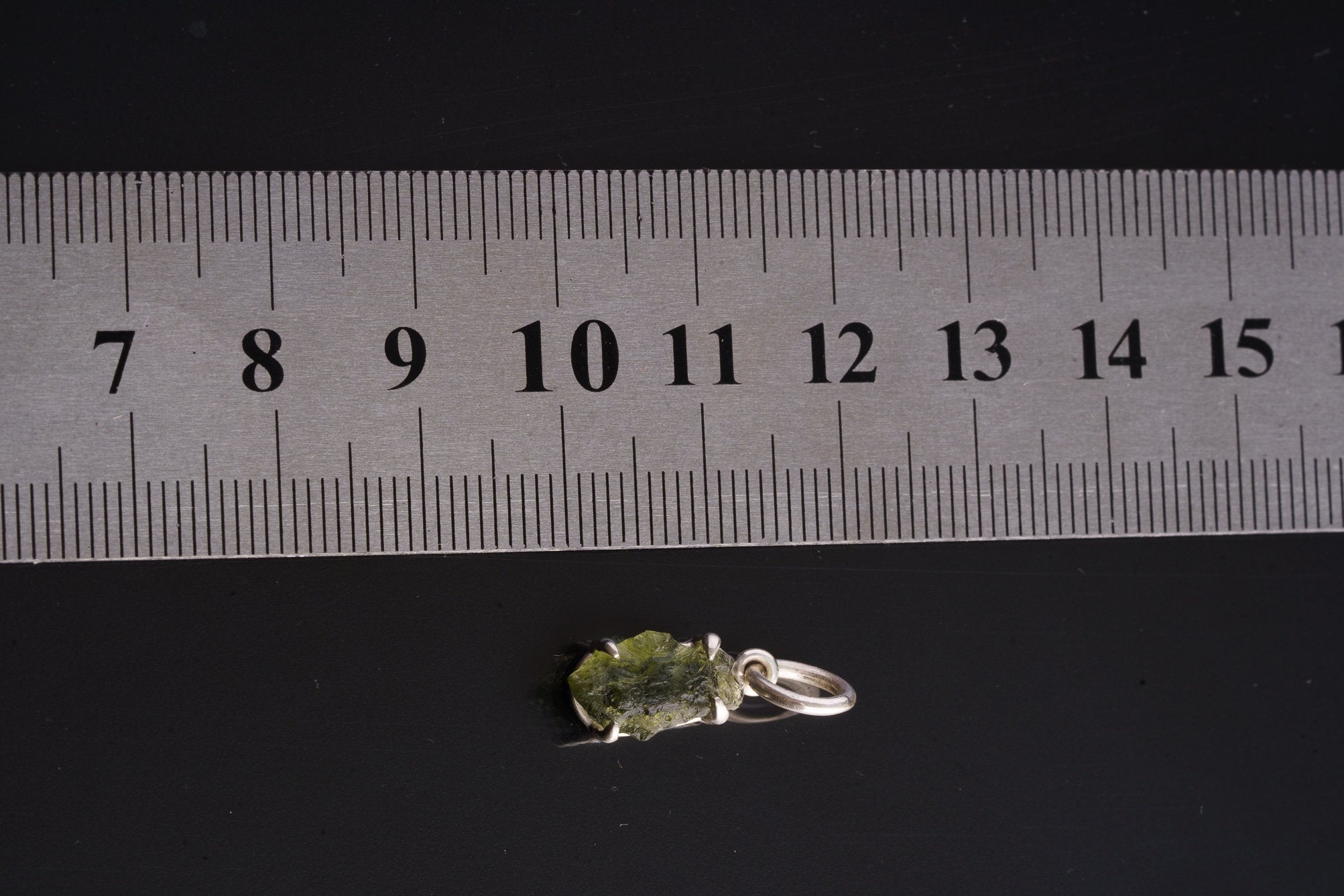 Small Natural Moldavite - 925 Sterling Silver - Claw Crystal Pendant Necklace - NO.2