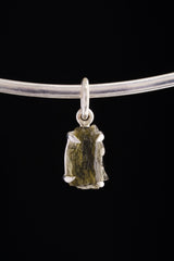 Small Natural Moldavite - 925 Sterling Silver - Claw Crystal Pendant Necklace - NO.8