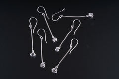 Perfectly Formed Double Terminated Herkimer Diamond Quartz - Sterling Silver - Claw / Prong Set - Dangle Hook Crystal Earring