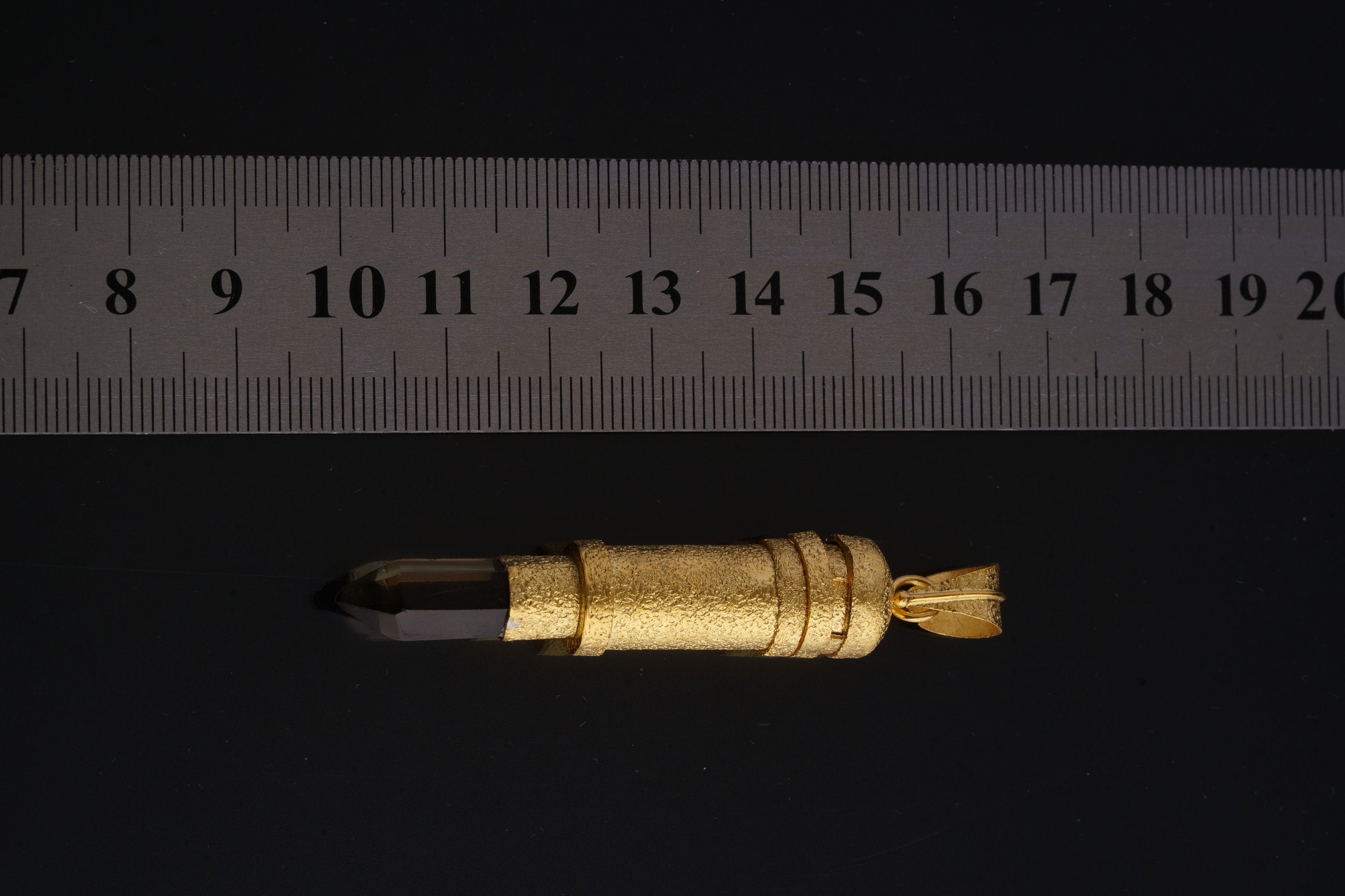 Cut Citrine Generator Quartz - Sizable Solid Capsule Locket - Stash Urn - Textured & Gold Plated Sterling Silver Pendant - No 02
