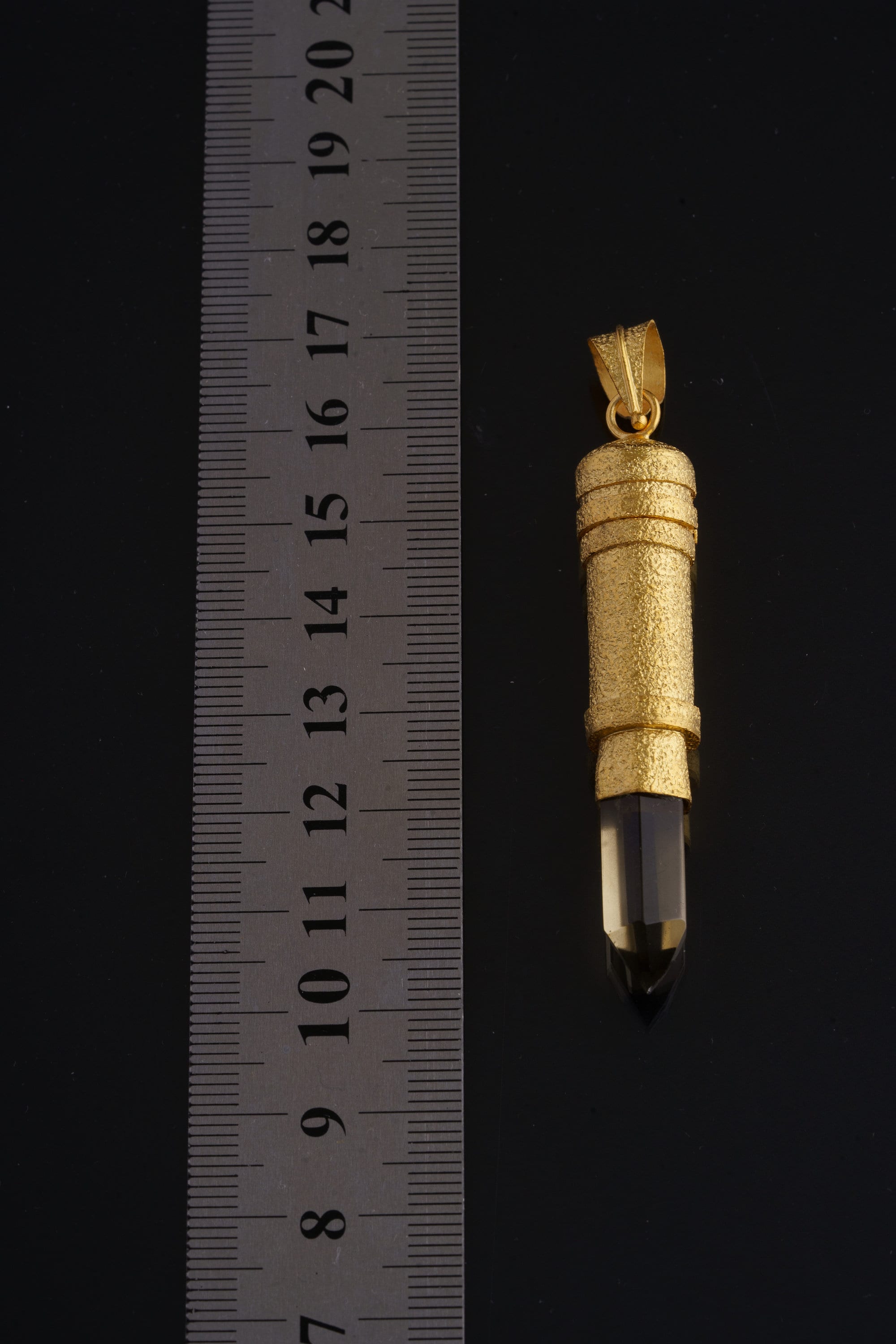 Cut Citrine Generator Quartz - Sizable Solid Capsule Locket - Stash Urn - Textured & Gold Plated Sterling Silver Pendant - No 07