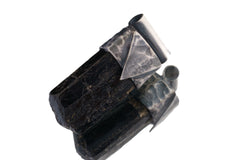 Big Himalayan Terminated Black Dravite Tourmaline Gem - Stack Pendant - Textured & oxidised - 925 Sterling Silver - Crystal Necklace - No.27