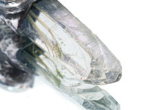 NEPLAE Yellow Rutile Laser Chlorite Quartz Point with a South Sea Pearl - Stack Pendant - Textured & Oxidised 925 Sterling Silver - NO 1