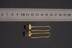 Australian Cubic Pyrite - Gold Plated Sterling Silver - Dangle Thread Hook Earring Pair NO. 3